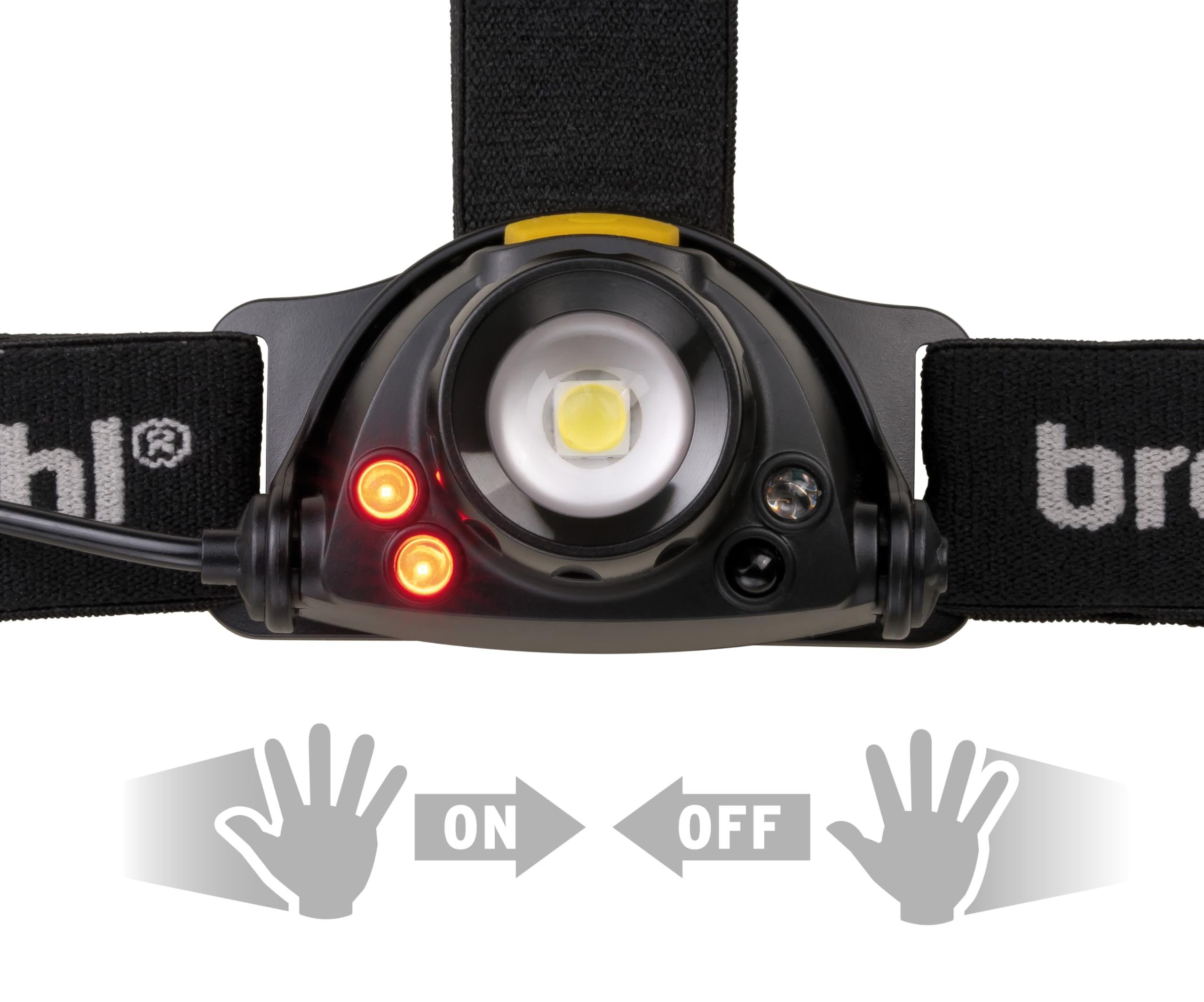 Brennenstuhl LuxPremium SL 401 AF Lampe frontale LED rechargeable avec capteur (lampe frontale USB C avec lumière rouge pour l'extérieur IP44, avec LED OSRAM, 400 lm, jusqu'à 50 h de durée