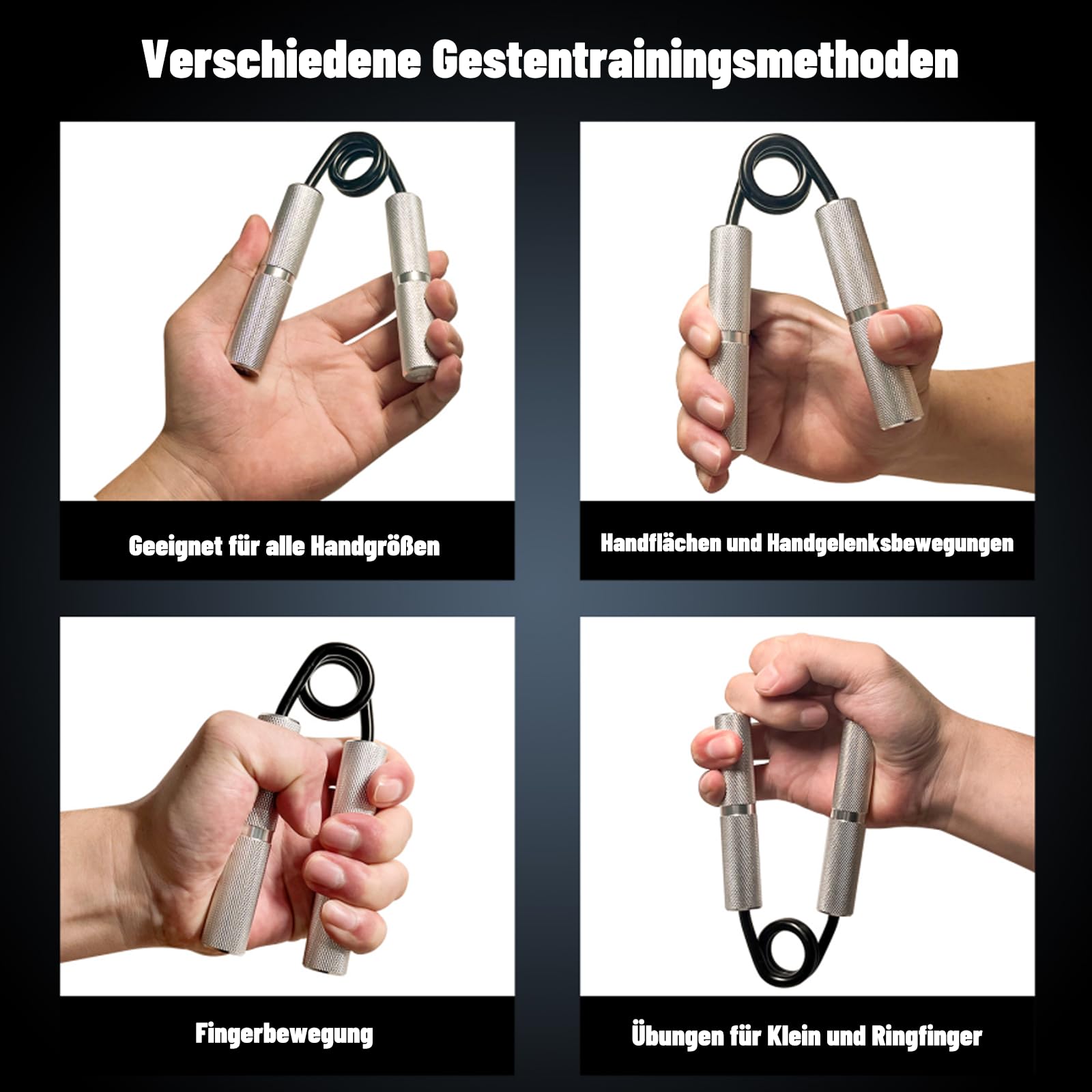 Handtrainer Unterarmtrainer 4 or 6 Pack(22.5-157.5KG) Metall Fingertrainer Griffkraft Trainer Rutschfester Trainer Handgriff-Stärker für Handmuskeltraining und Hand-Rehabilitationsübungen