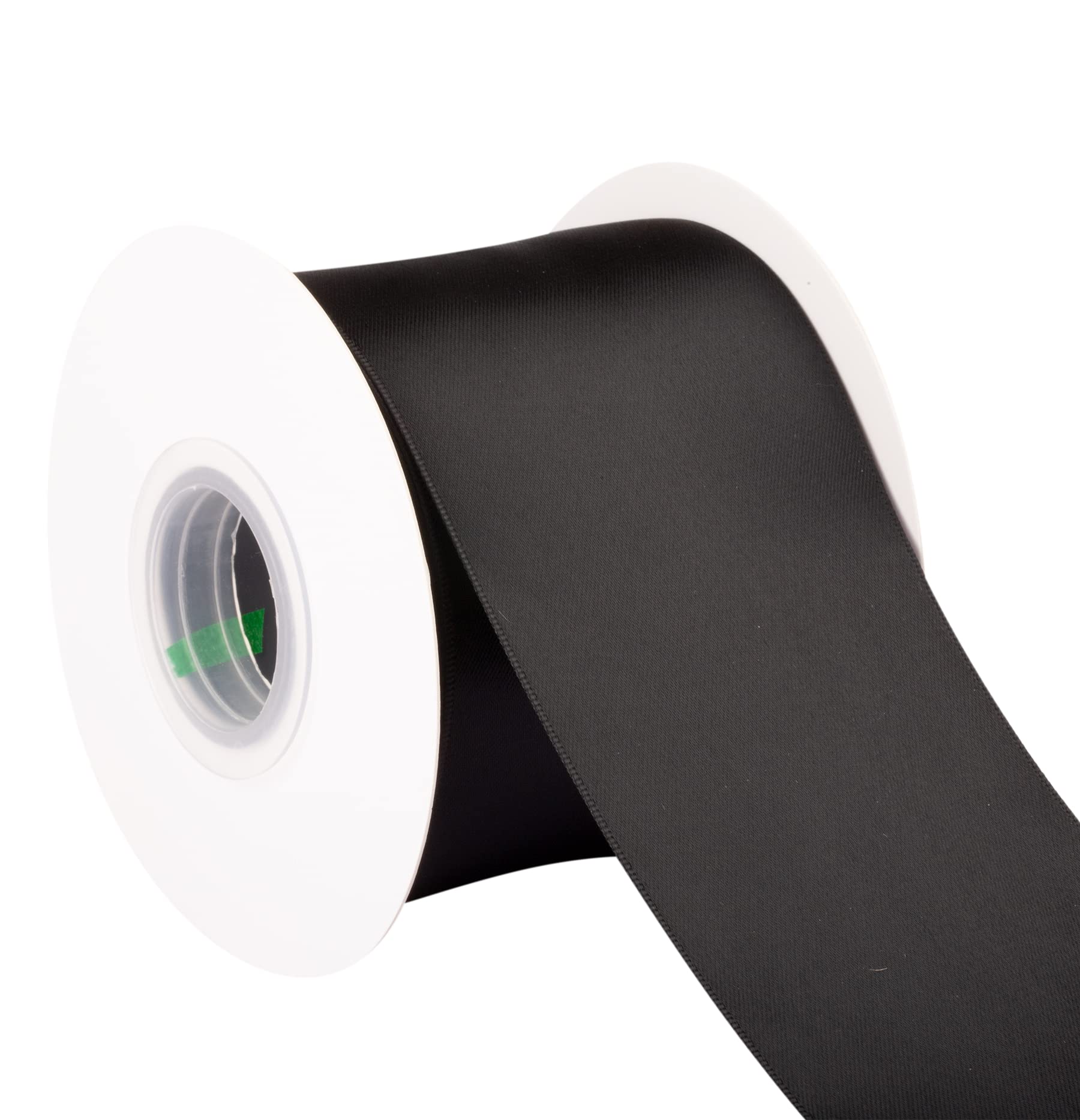 Ruban Satin Double Face Noir 10 Mm – Bobine 50 M – Idéal Loisirs Créatifs, Emballage, Déco