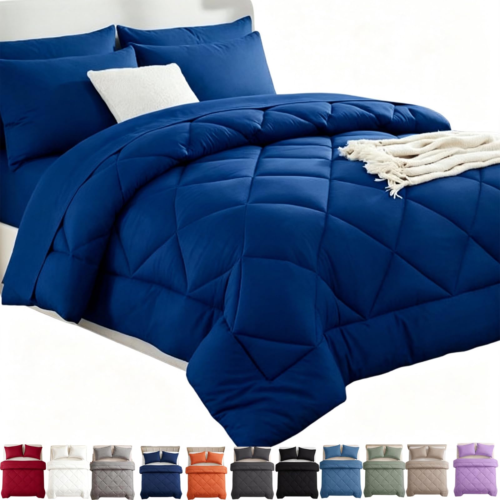 GXHNB Duvet And Cover In One, With 2 Pillowcases (Dark blue,140 * 200cm)