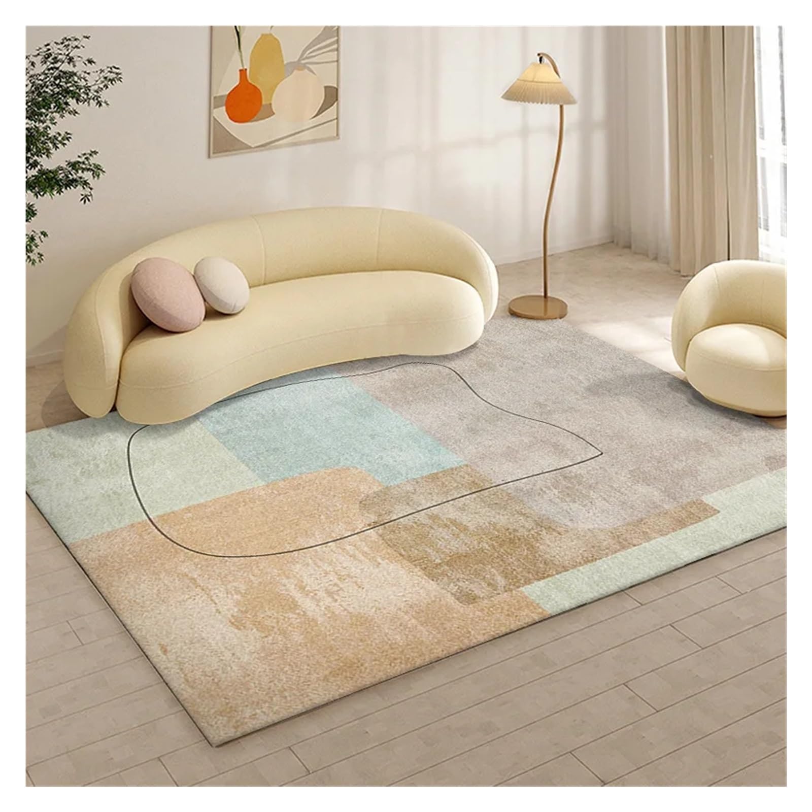 Tapis de salon moderne minimaliste doux et grand tapis de chambre