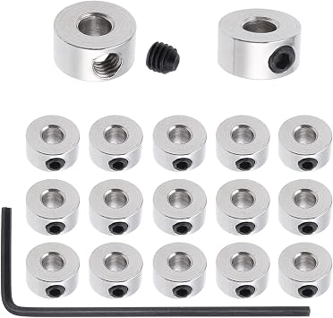 Hobbypark 15pcs 1/8" Plated Landing Gear Stopper Set Wheel Collar 8x3.1mm / 0.31"x 0.12" RC Airplane Replacement
