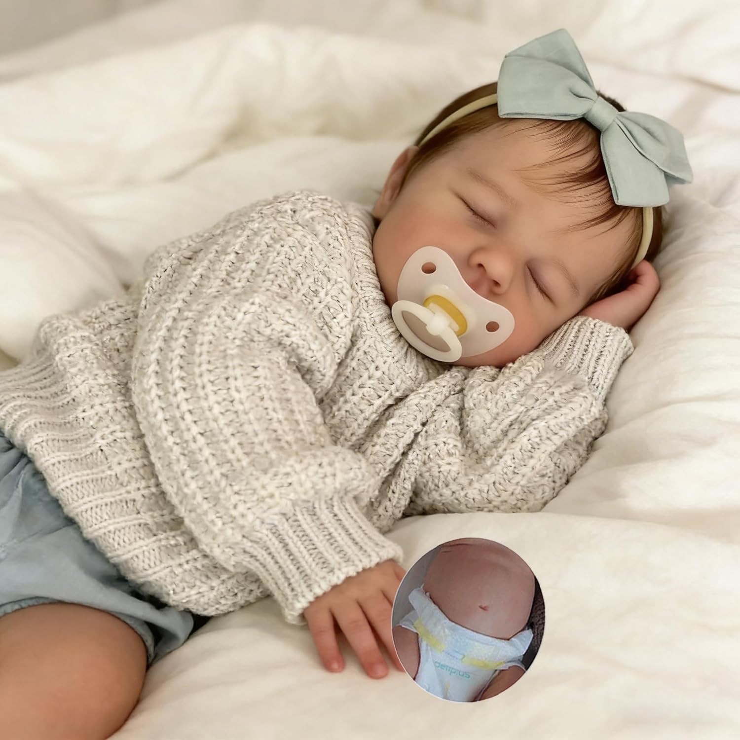 Anano 20 Inch Muñecas De Cuerpo Completo, Bebes Reborn Cuerpo Vinilo, Reborn Completo,Bebe Newborn De Realistas Niña con Accesorios