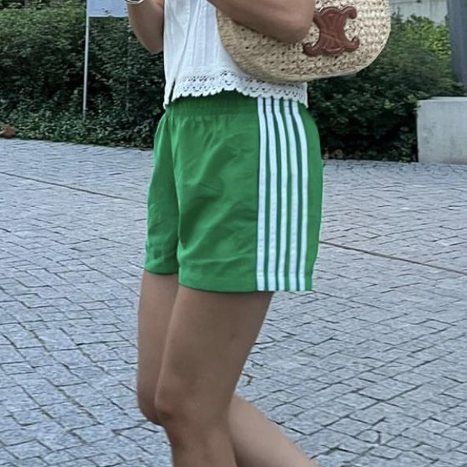 NUFIWI Women Striped Athletic Shorts Elastic Waist Wide Leg Track Shorts Casual Loose Workout Running Sweat Shorts - Image 2