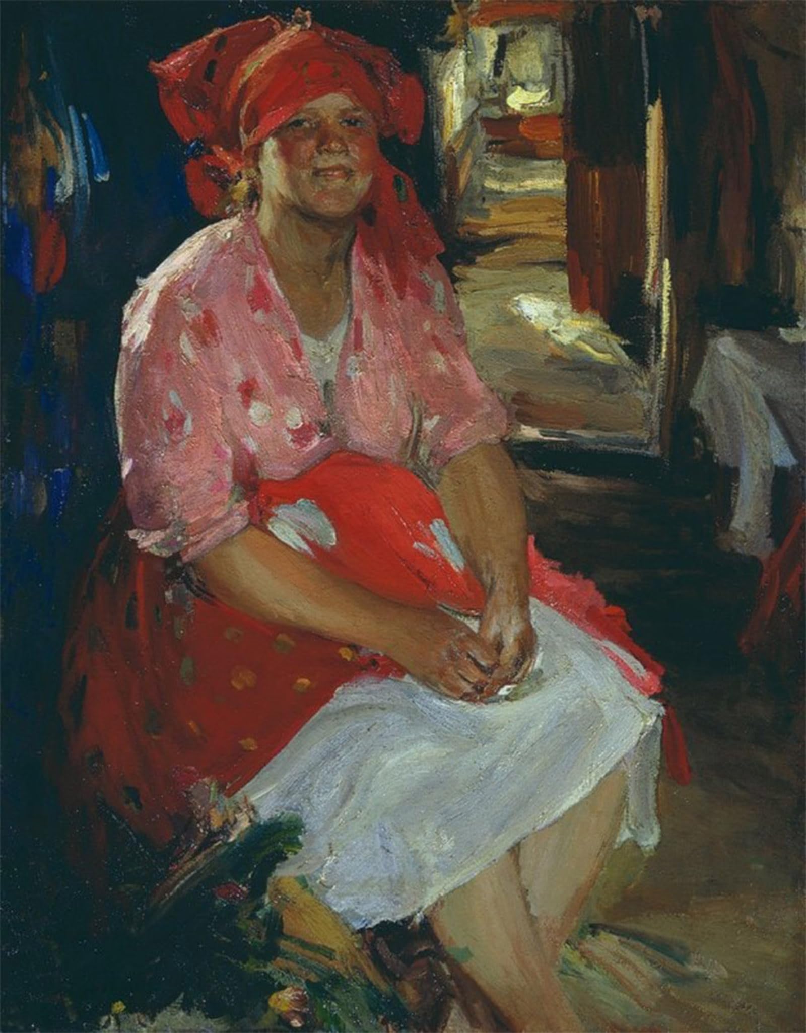 Cuadro en lienzo de mujer en rosa para transformar tu dormitorio de 60x90cm 5