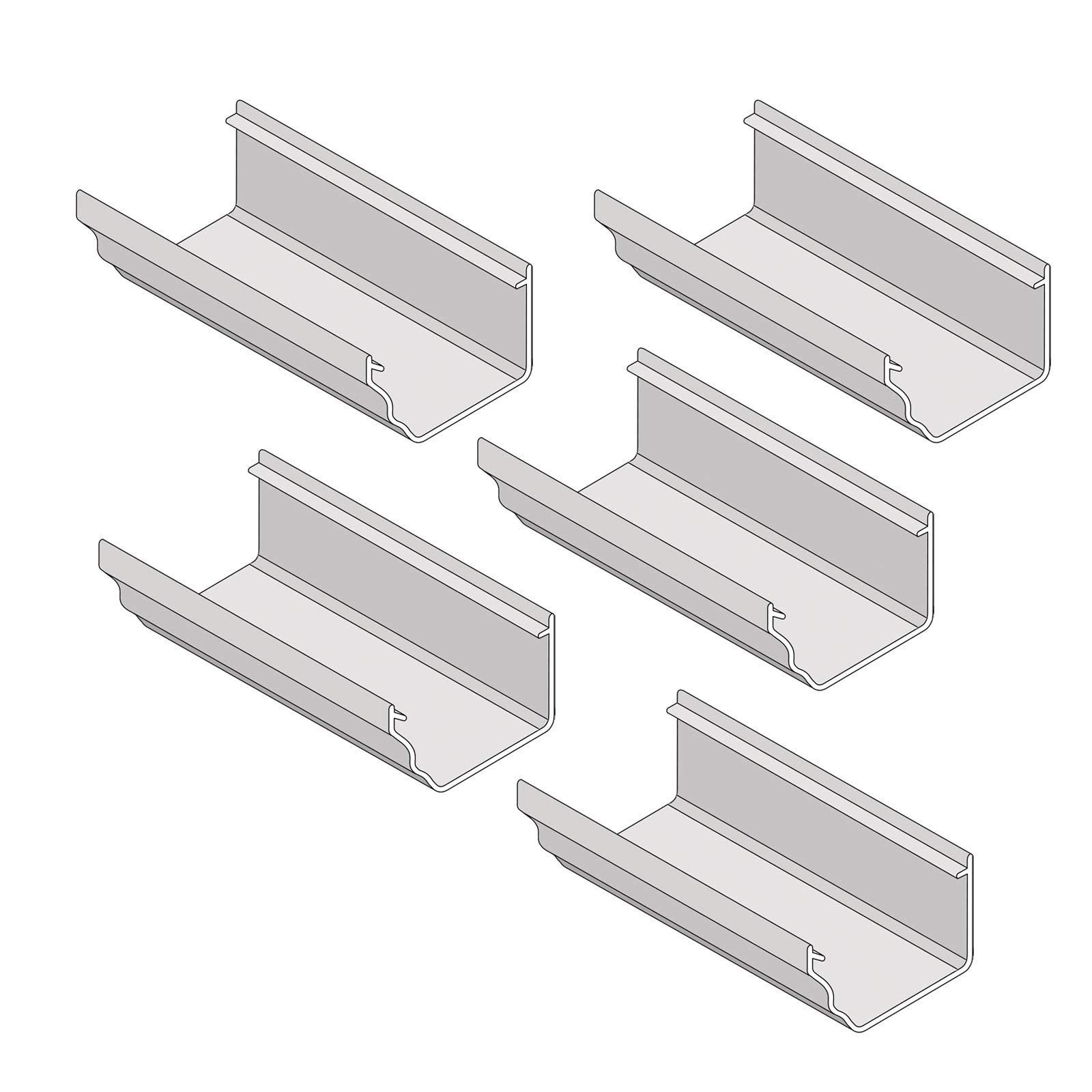 5 x 2m White Marley Classic Ogee Gutter for Ultraframe Classic Conservatory Roof Guttering