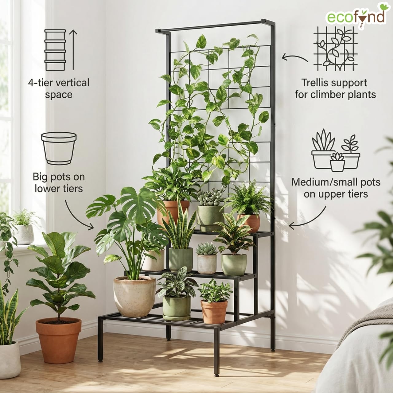 Bloom Plant Stand - Outdoor & Indoor Metal Stand -3