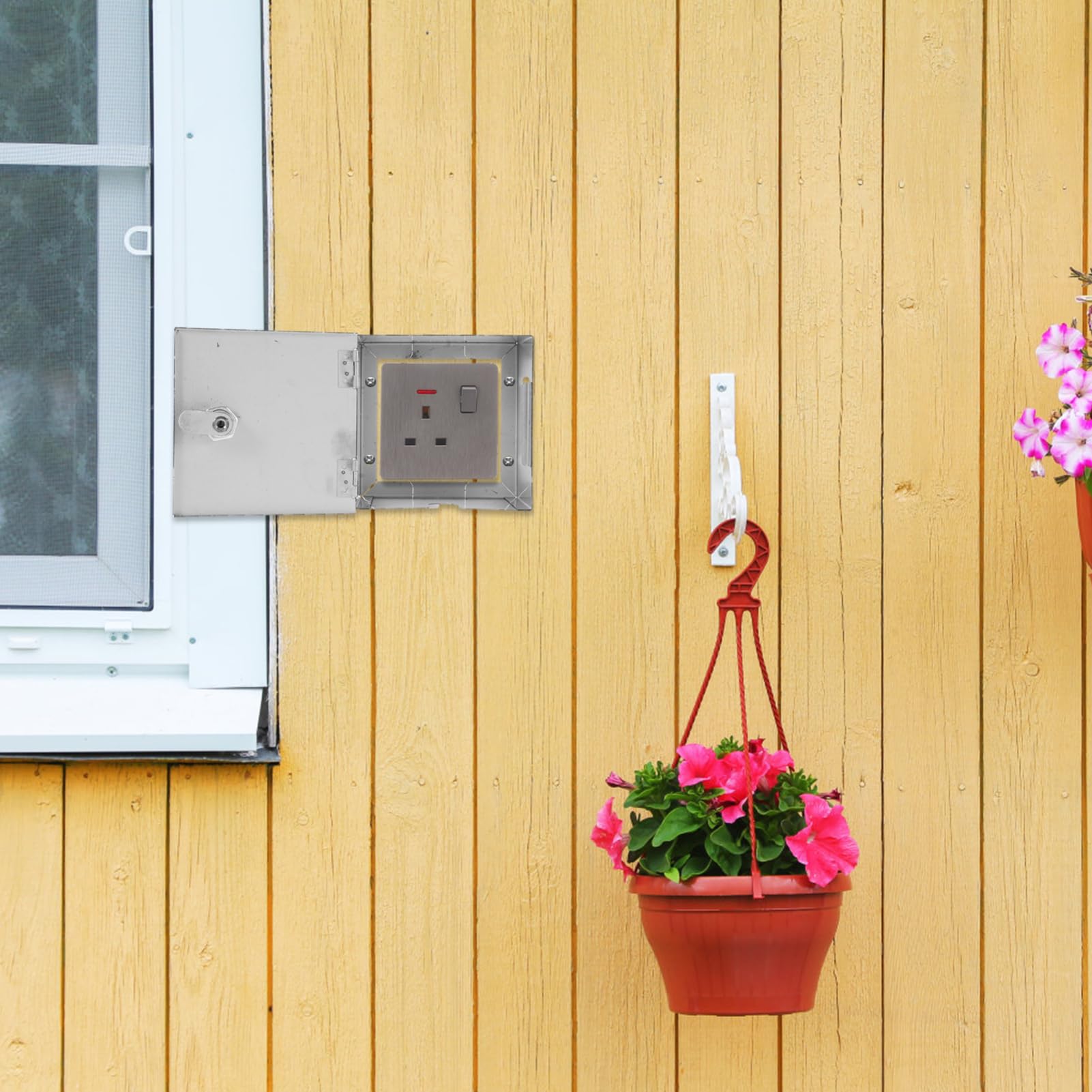 DOITOOL Boîte De Protection De Prise En Acier Inoxydable Antivol Couvercle Verrouillable Pour Usage Intérieur Et Extérieur Protection De Sortie Électrique Résistante À L’eau Facile À Installer