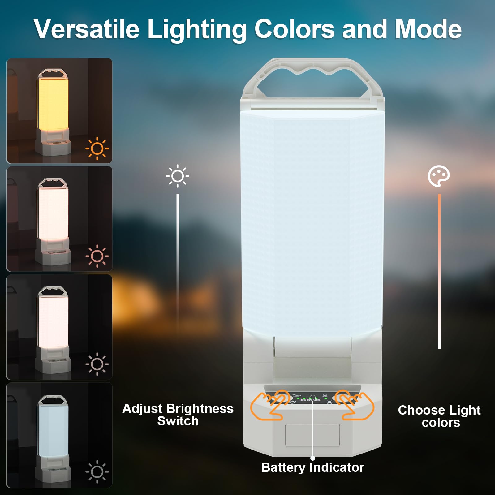 SoulBay Lampada Campeggio, Solare USB Ricaricabile Lampada da Campeggio Impermeabile Dimmerabili Portatile LED Lanterna per Tenda Campeggio, Escursioni all'aperto, Interruzioni di Corrente, Emergenze