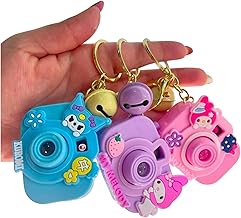 SHAKTISM Unicorn, Kuromi and My Melody Camera Projector Keychain, Miniature Design with Bell Charm Random Colour- Pack of 2Pc