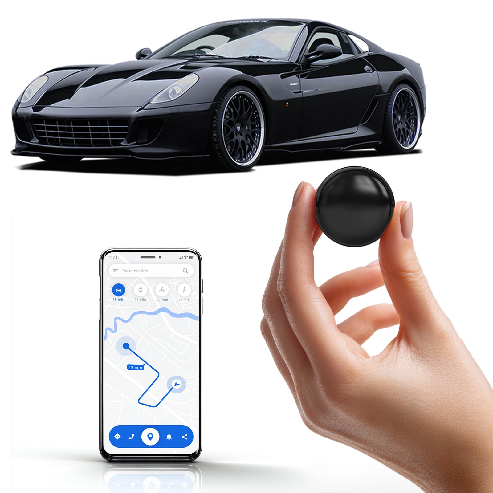 GPS Tracker for Vehicles，Car Tracker for Vehicles No Monthly Fee Subscription -Mini GPS Tracker Locator Real Time with Magnetic Suction, Location Tracker for Car,No Sim Card Required (Black)-image-22