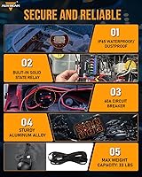 Vista 4 de Panel de interruptores Auxbeam de 6 bandas Bluetooth RGB AR-600 con modos de palanca momentáneos y pulsados, pod de interruptor multifuncional