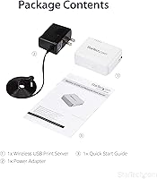 Vista 6 de StarTech.com StarTech.com - Servidor de impresión de red inalámbrico N USB 2.0 de 1 puerto, adaptador de servidor de impresora USB Ethernet