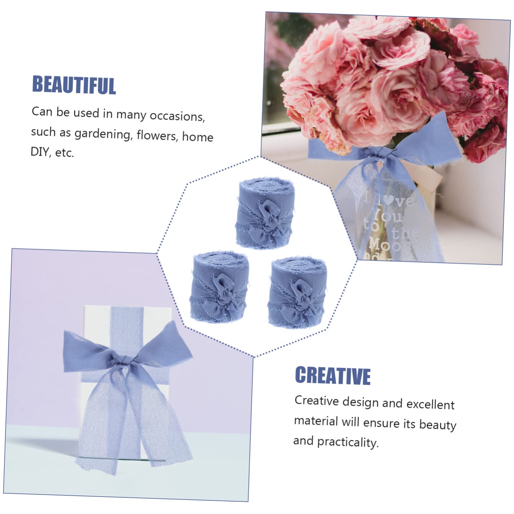 NUOBESTY 12stücke Fransen-bänder Chiffon Für Hochzeiten Bastelprojekte Und Geschenkverpackungen Yards Pro Für Brautsträuße Und Einladungen