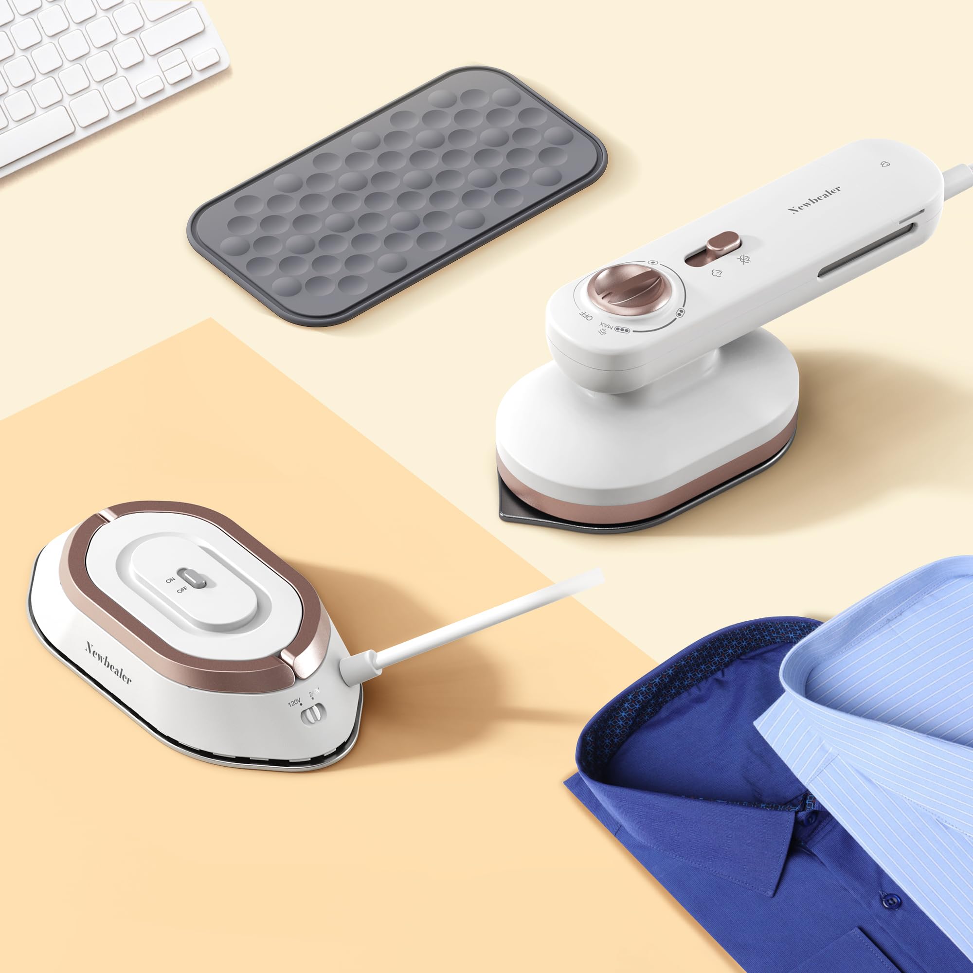 NewbealerSmart Iron bundle with Steam Iron for Clothes, Dry Iron and Powerful Steamer, Portable for Travel
