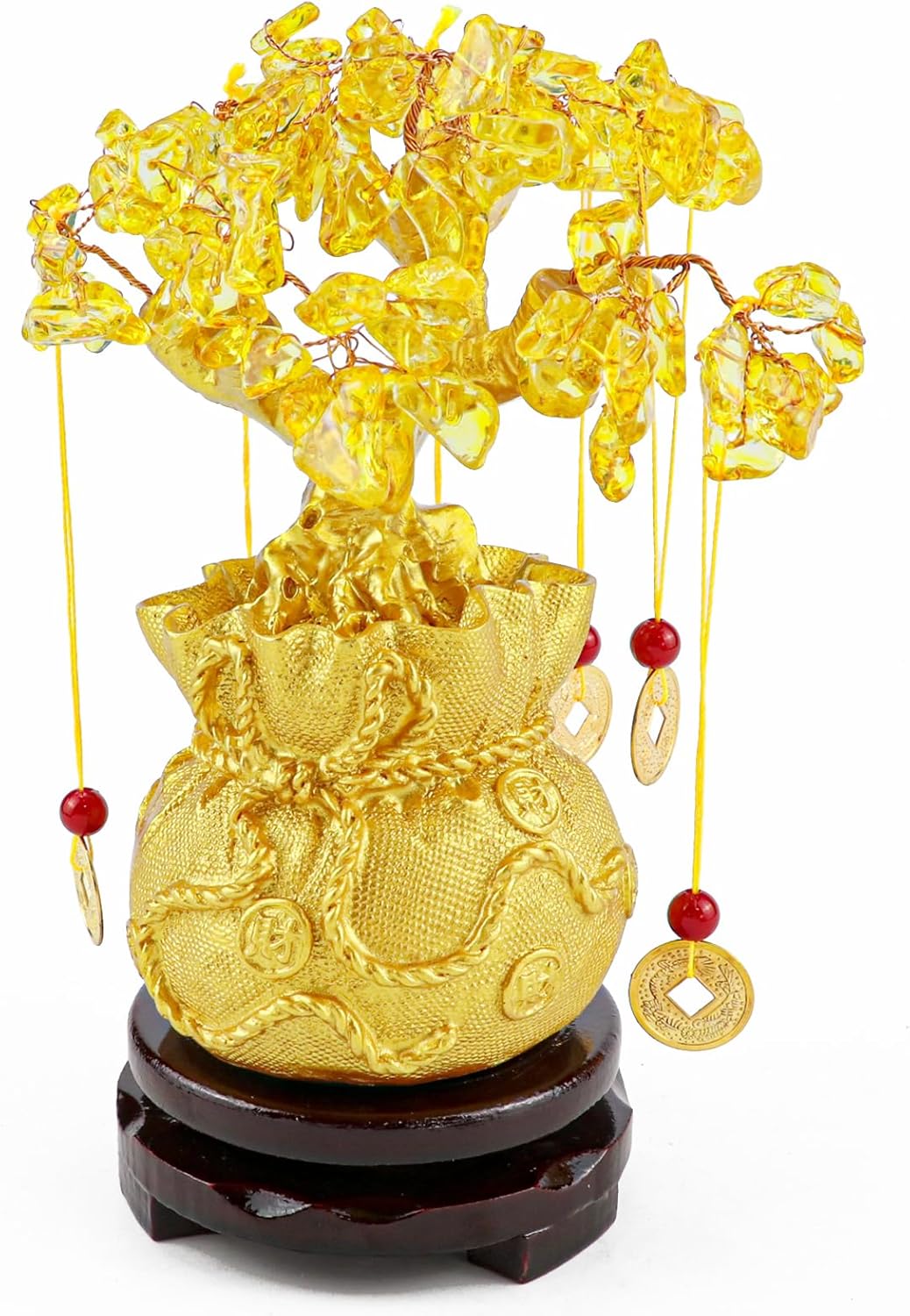 Crystal Money Tree, Good Luck Wealth Tree, Success Citrine Gemstone Tree for Home Decoration