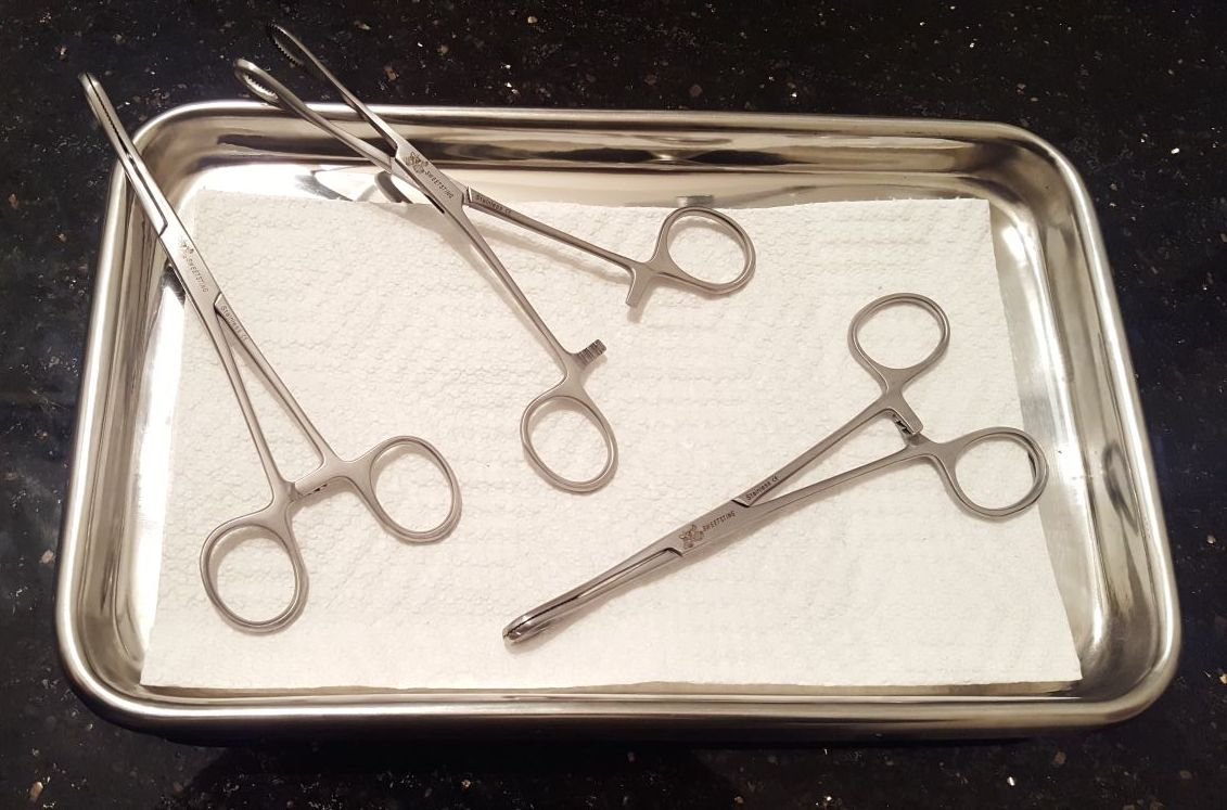3 Body Piercing Mini Sponge Forceps Unslotted 7