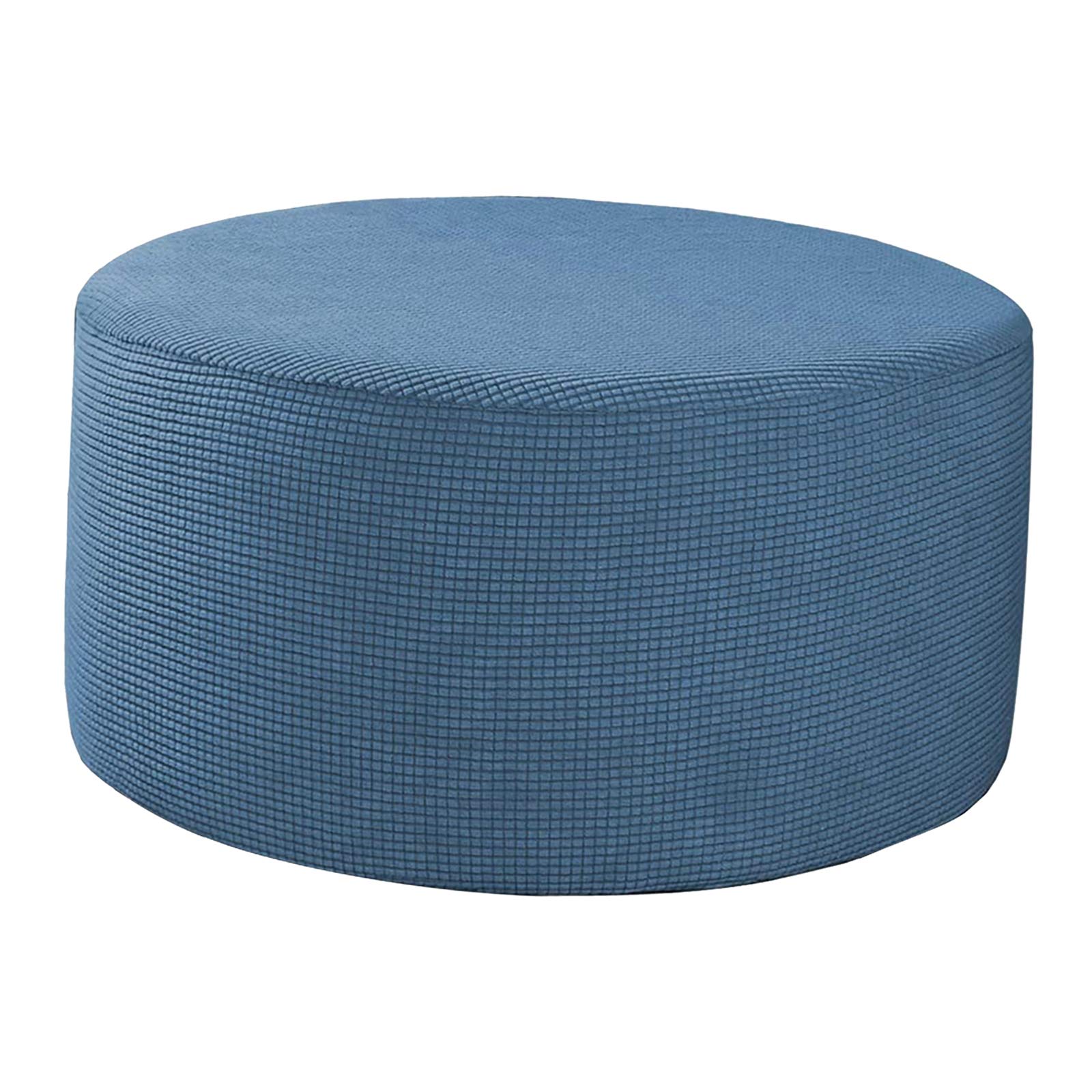 perfk Round Pouffe Cover Footstool Storage Covers Stool Pouf Stretch Covers, Machine Washable (Large, 58-65cm), Blue