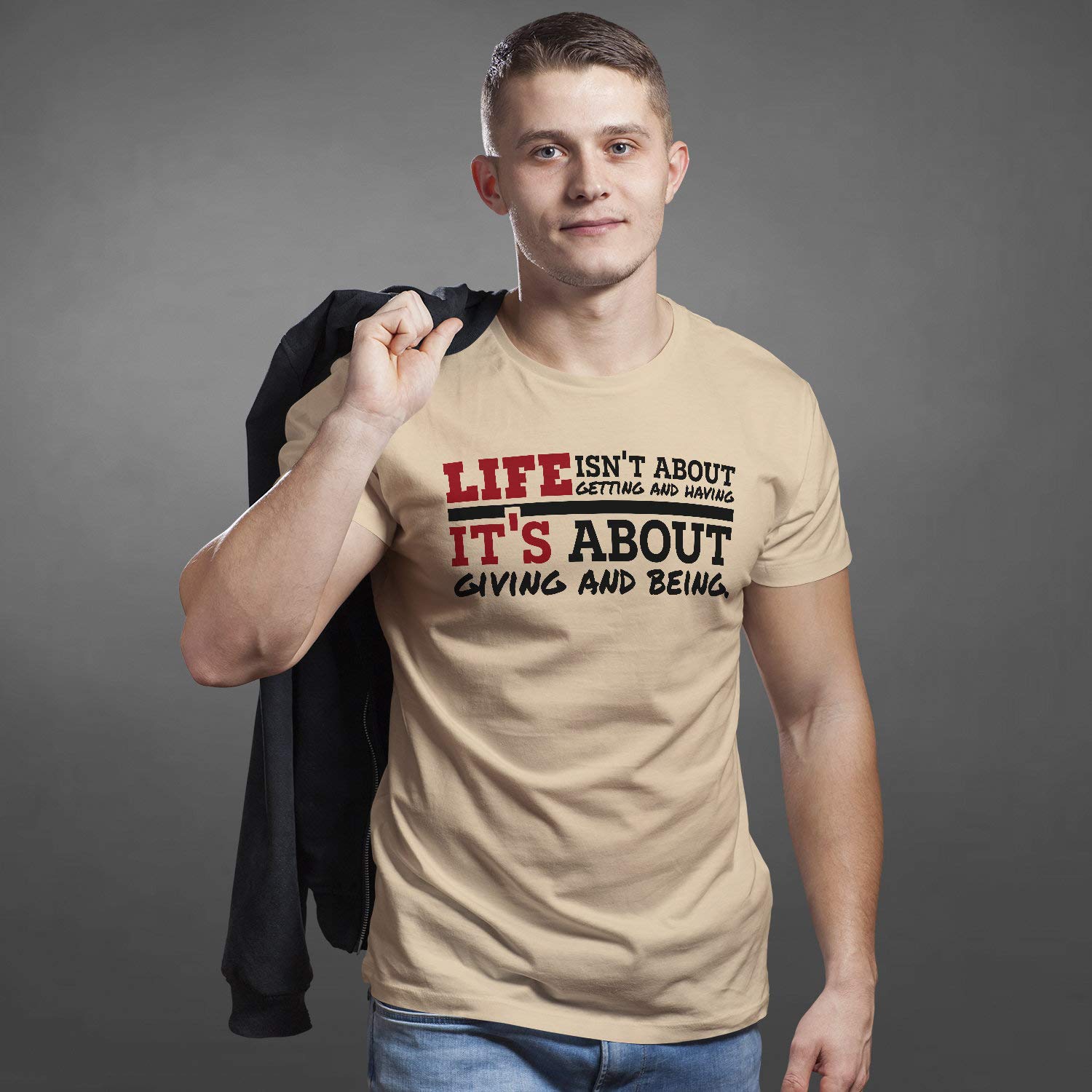Life Its Shirt - Camiseta Unisex con Frase inspiradora Personalizada para Hombre - Camiseta motivadora Positiva con Lema de motivación en inglés
