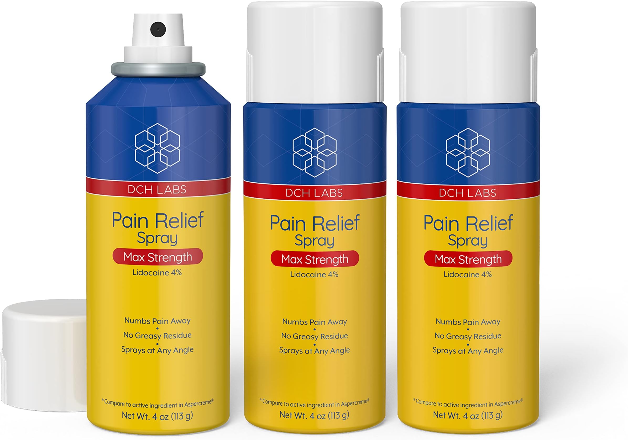 DCH Labs Maximum Strength Pain Relief Spray, 4 Lidocaine