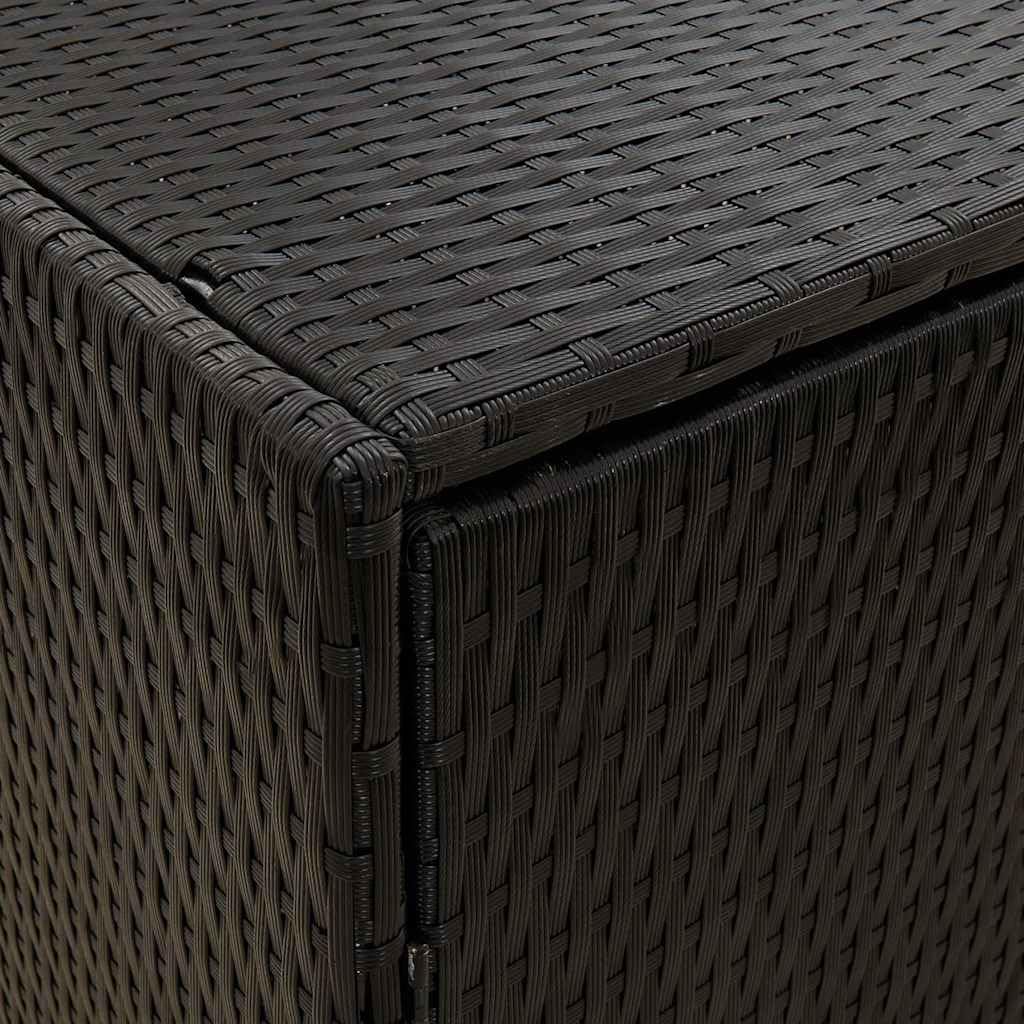 Gartenschrank Schwarz 100x55,5x80 cm, wetterfestes Poly Rattan, robuster Stahlschrank für Außenbereich, Terrasse, Gartenlagerung