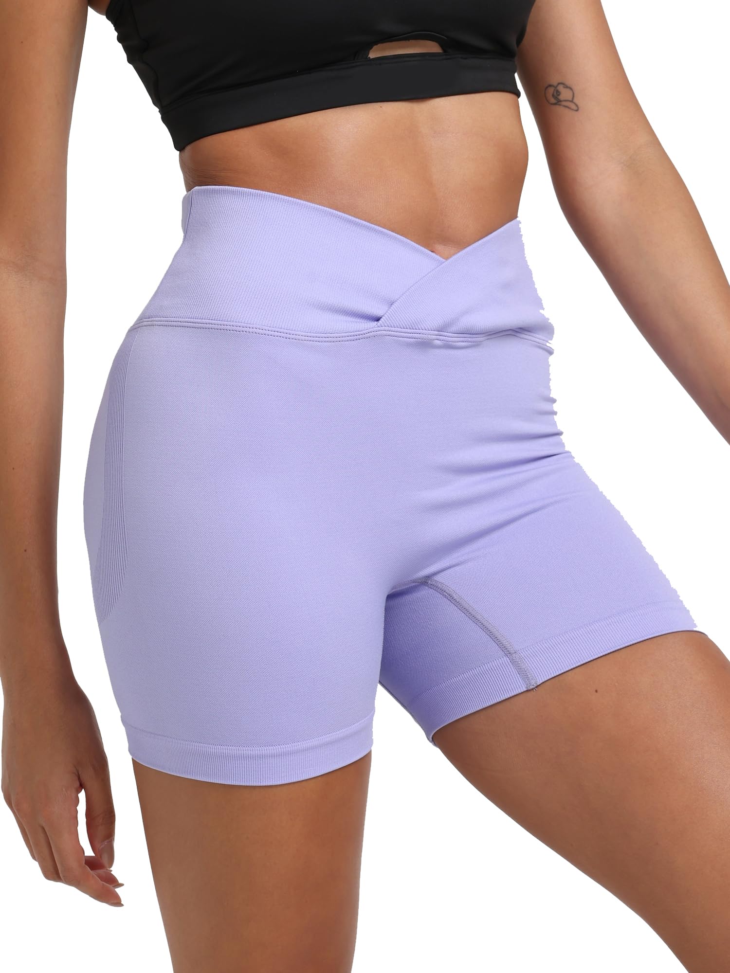 chkokko Women High Waisted Gym Biker Shorts Seamless Buttery Soft Workout Cycling Sports Yoga Fitness Running Hot Pants Dry Fit Gear Activewear Apparel-picture-45