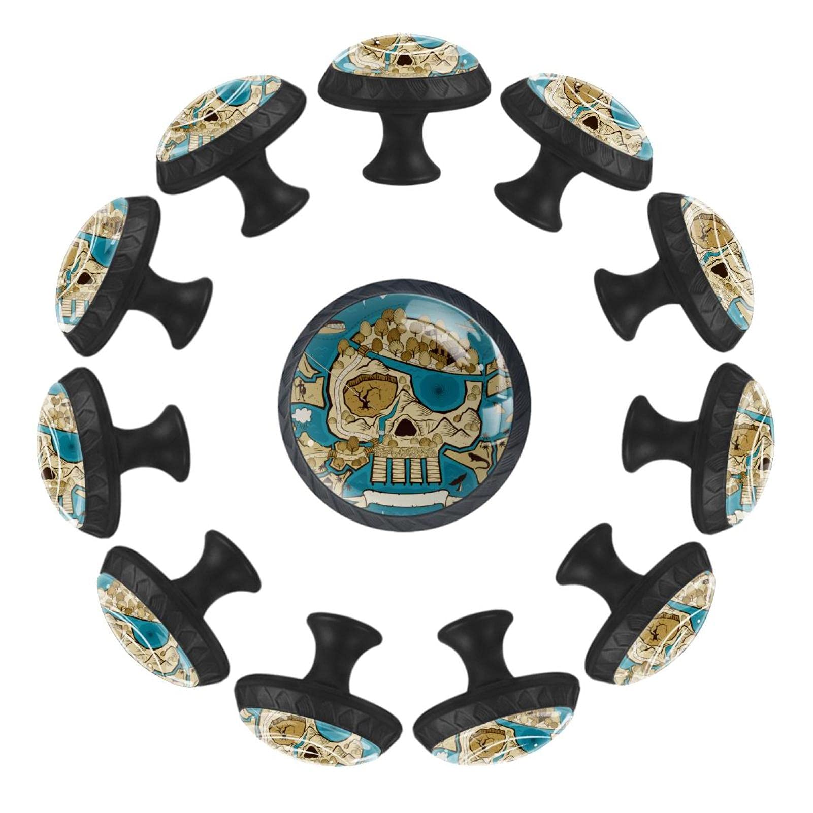 Boutons de tiroir crâne de pirate 35mm x12 pour commode enfant et chambre