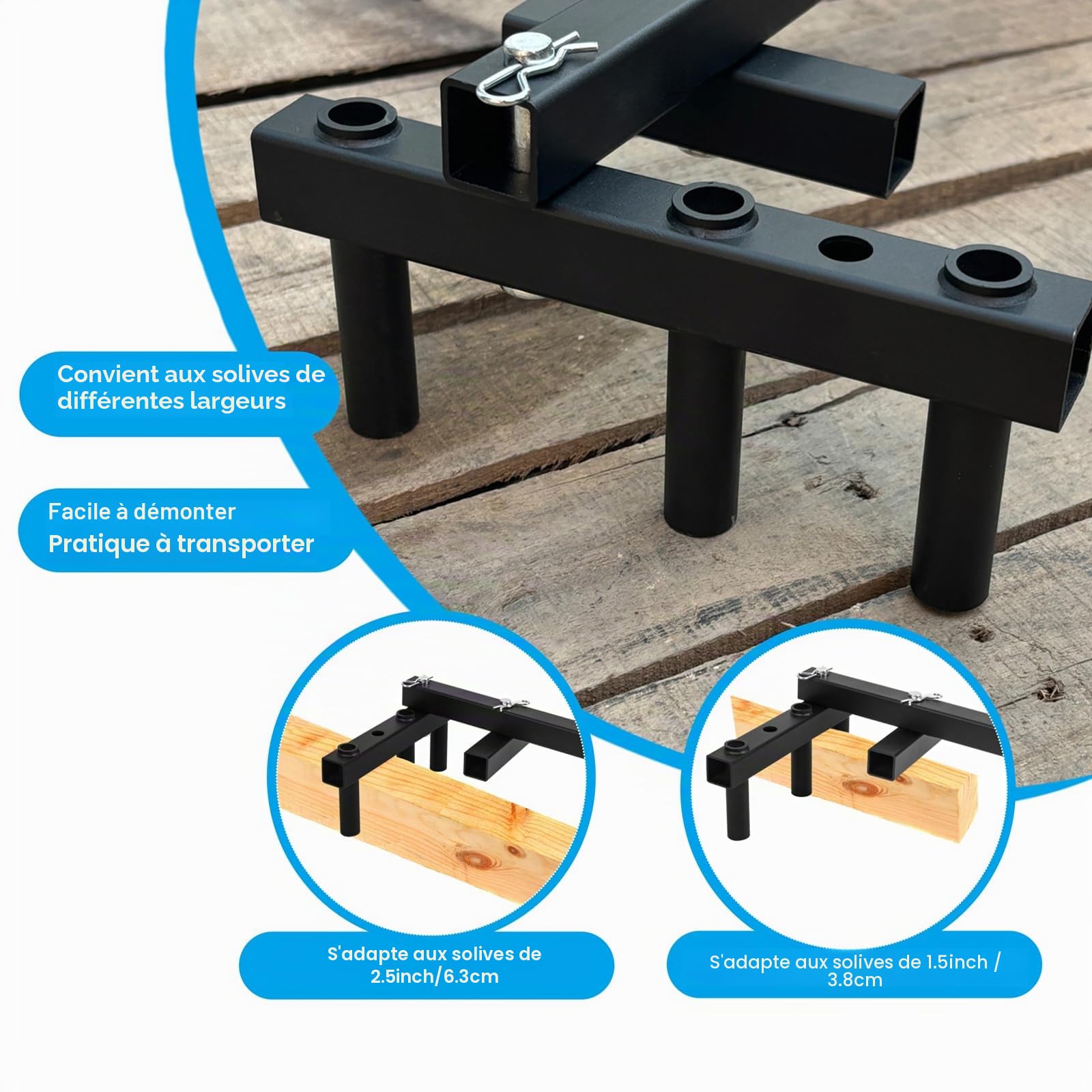 Outil de redressement de planche de platelage VANROUG, cintreuse de planche de platelage en acier pour redresser et plier les planches, outil de platelage en acier robuste réglable adapté pour