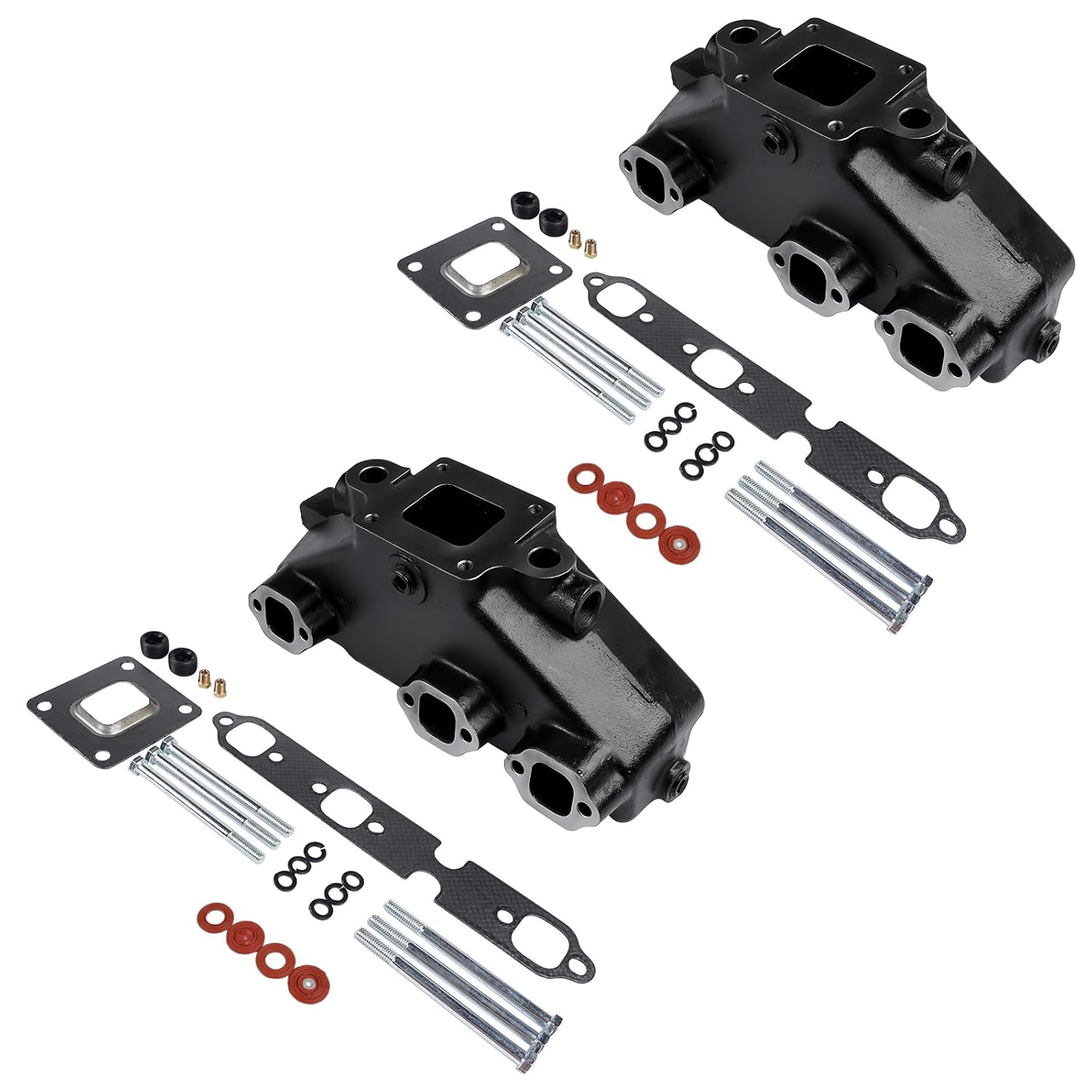 2X Dry Joint Exhaust Manifold Kit Replacement for 2002-up Mercruiser GM 4.3 V6 Marine Engines 4612, 864612T01, MC-1-864612