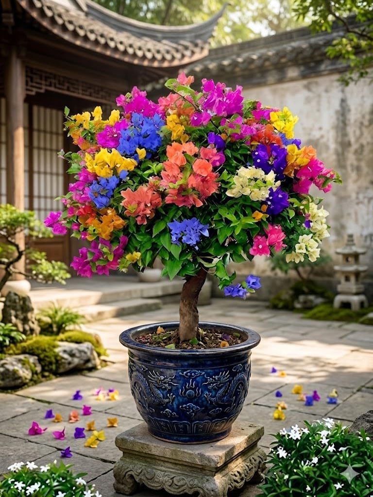 Multicolor Bougainvillea Live Plant with Pot | Rare Grafted Multi Color Flowering Bonsai Bougainvillea Plant | Decorative Outdoor Indoor Plant for Home Garden Balcony Terrace | Pack of 1 PG-image-15