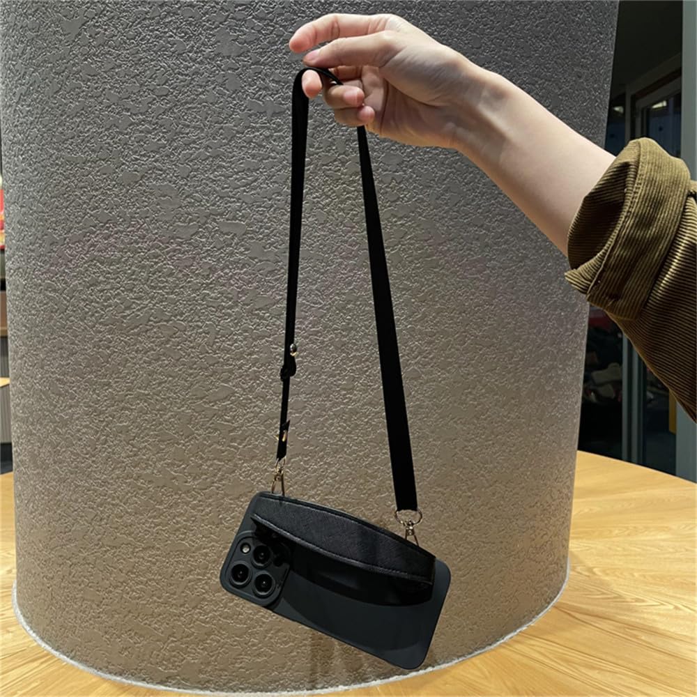 こあ　スマホケース iPhone リストストラップ Amazon.co.jp: ブラック リストストラップ ソフト フォン ケース