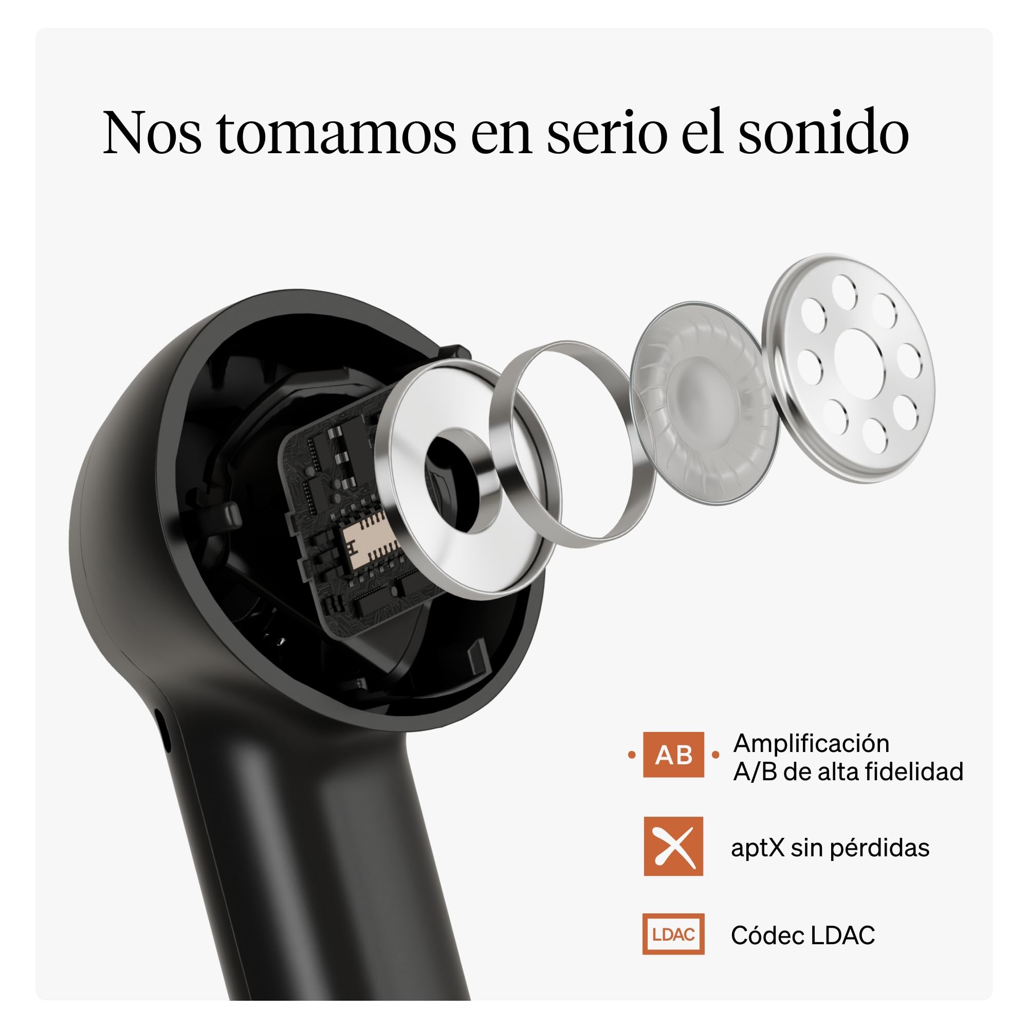 Cambridge Audio Melomania A100 Earbuds - Auriculares intrauditivos True Wireless con supresión Activa del Ruido Adaptable, Bluetooth aptX HD, hasta 39 Horas de autonomía con Estuche de Carga - Negro