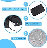 Vista 2 de Funda para carro de jardín, impermeable, a prueba de polvo, cubierta de lluvia, plegable para exteriores para carrito de carro, accesorios de carro