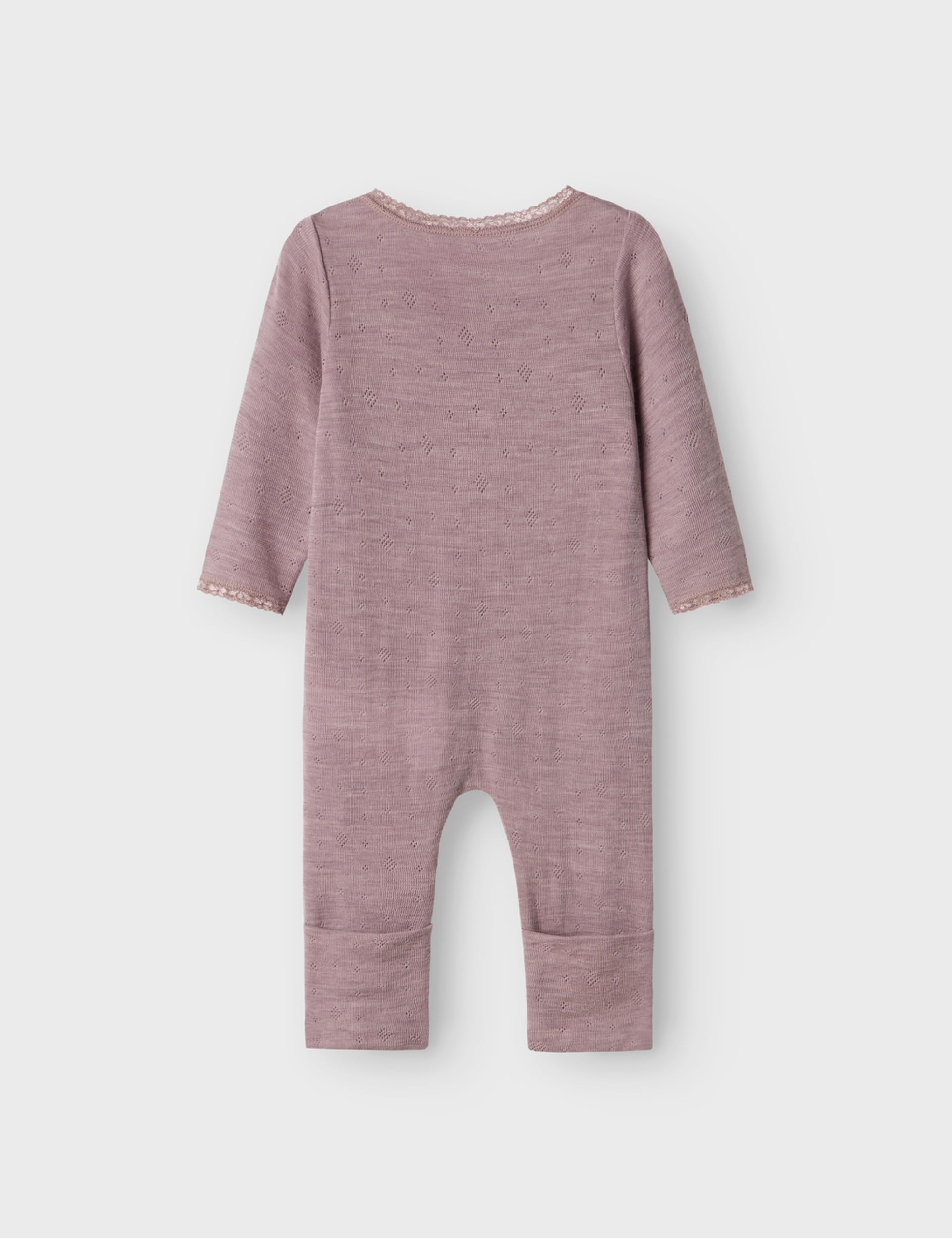 NAME IT Śpiochy Niemowlęta - dziewczynki Nbfwang Wool Needle Nightsuit Solid Noos