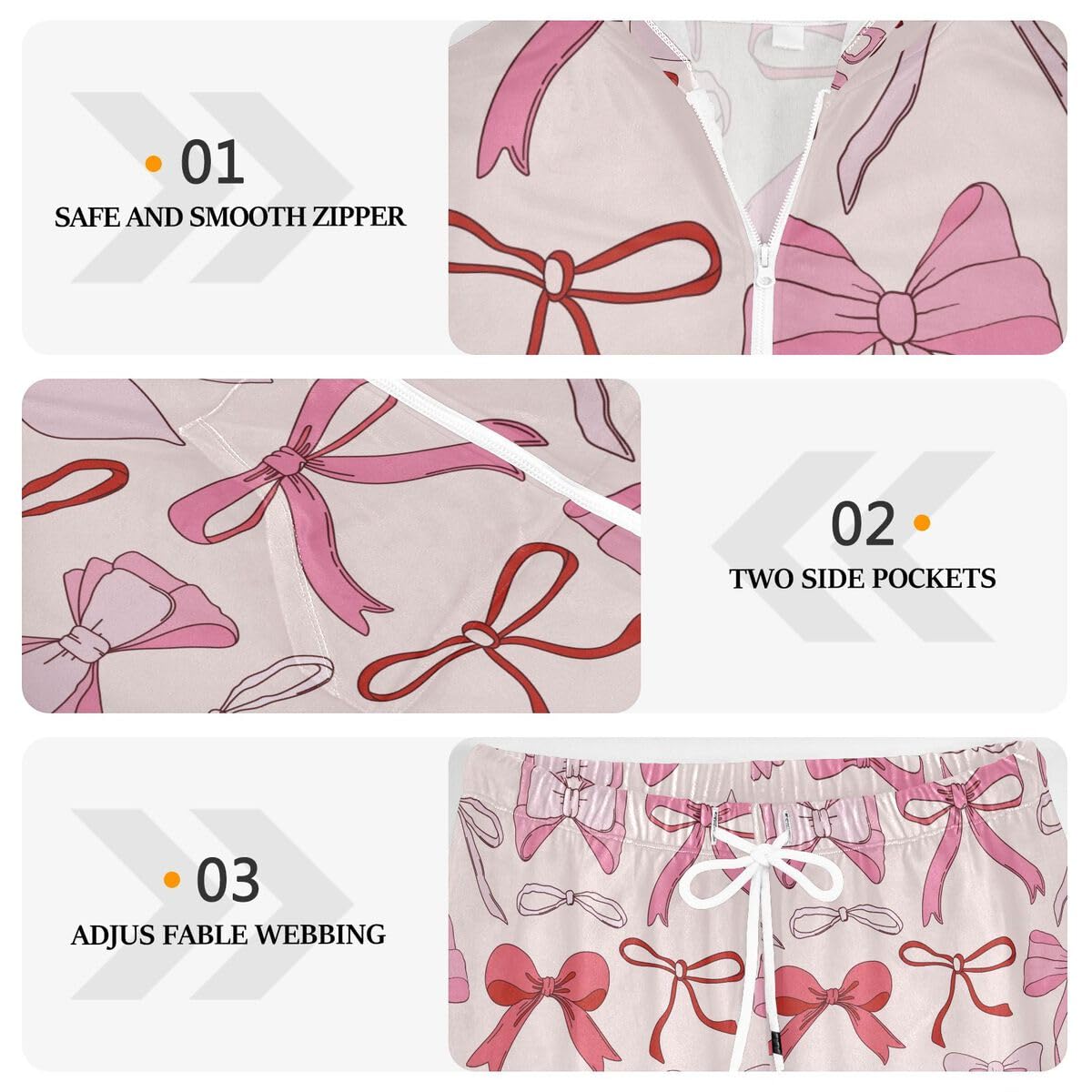 Conjunto deportivo de 2 piezas para mujer, con lazo rosa, de manga larga, conjunto deportivo de dande