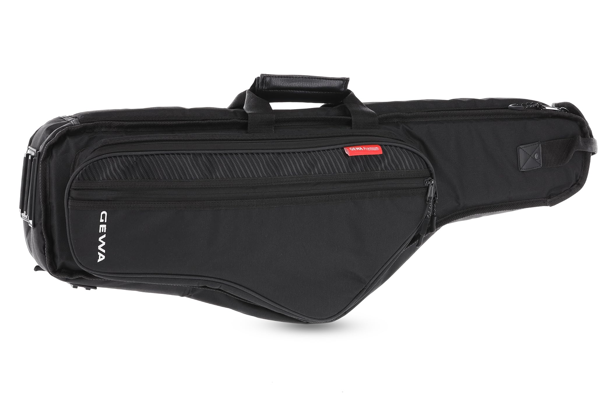 GEWA Premium Gig Bag Tenor Saxophone - Cordura 600 Denier - Tear and water-resistant - 30 mm padding - S-bow pocket - Accessory pocket - Adjustable backpack straps - Black