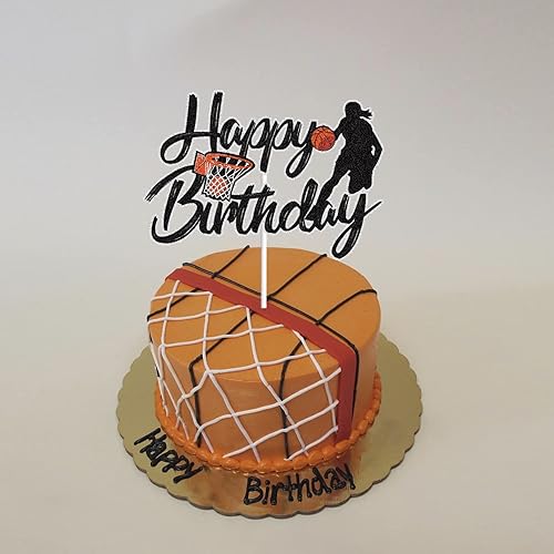 Miniatura 4 de Decoración de pastel de baloncesto de feliz cumpleaños para niñas, jugadores de baloncesto, decoración de tartas, suministros para fiestas temáticas