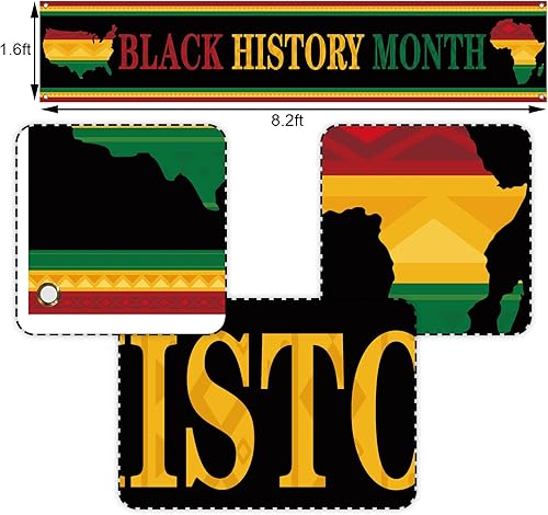 Miniatura 3 de Nepnuser Cartel colgante de valla del mes de la historia negra, decoración de fiesta nacional afroamericana, orgullo negro, grande, hogar, jardín,