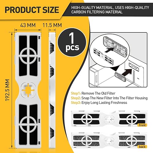 Miniatura 9 de Paquete de 3 filtros de aire FRGPAAF2 compatibles con Frigidaire, filtro de repuesto para acondicionadores de aire y refrigeradores Frigidaire,