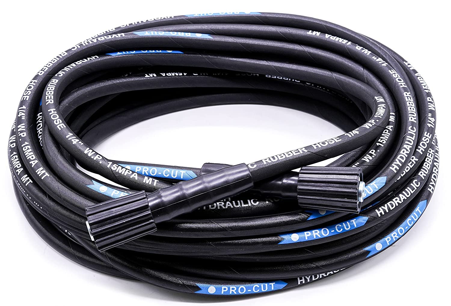 Mass Pro 8 Meter Heavy Duty Black Molded Pressure Washer Hose - Compatible with Upto 2150 PSI Pressure Washers - Scuff and Mark Resistant with Bend Restrictors for Prolonged Service Life (8 Meter)-image-4