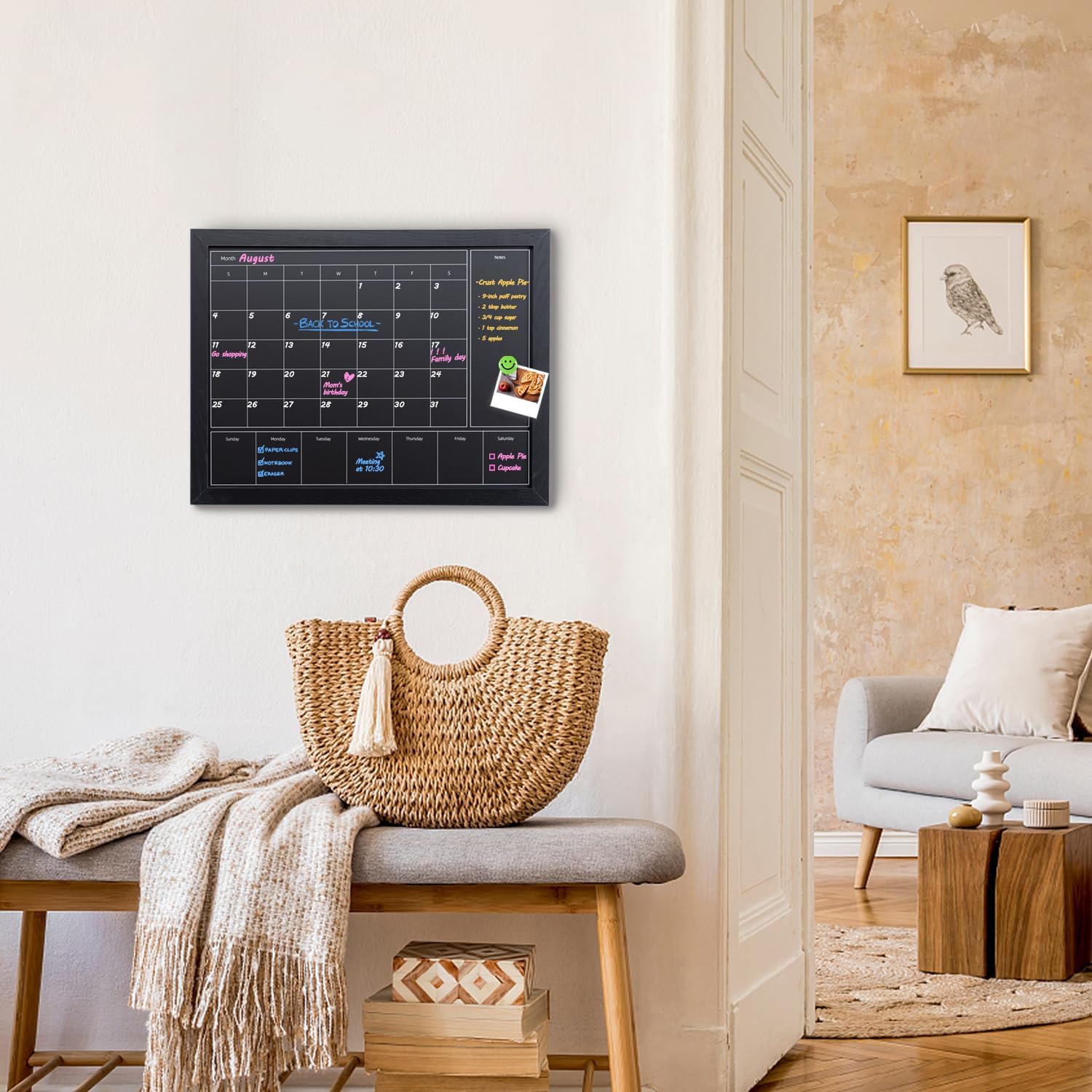 3-in-1 Chalkboard Calendar for Wall, Monthly & Weekly Calendar image 5