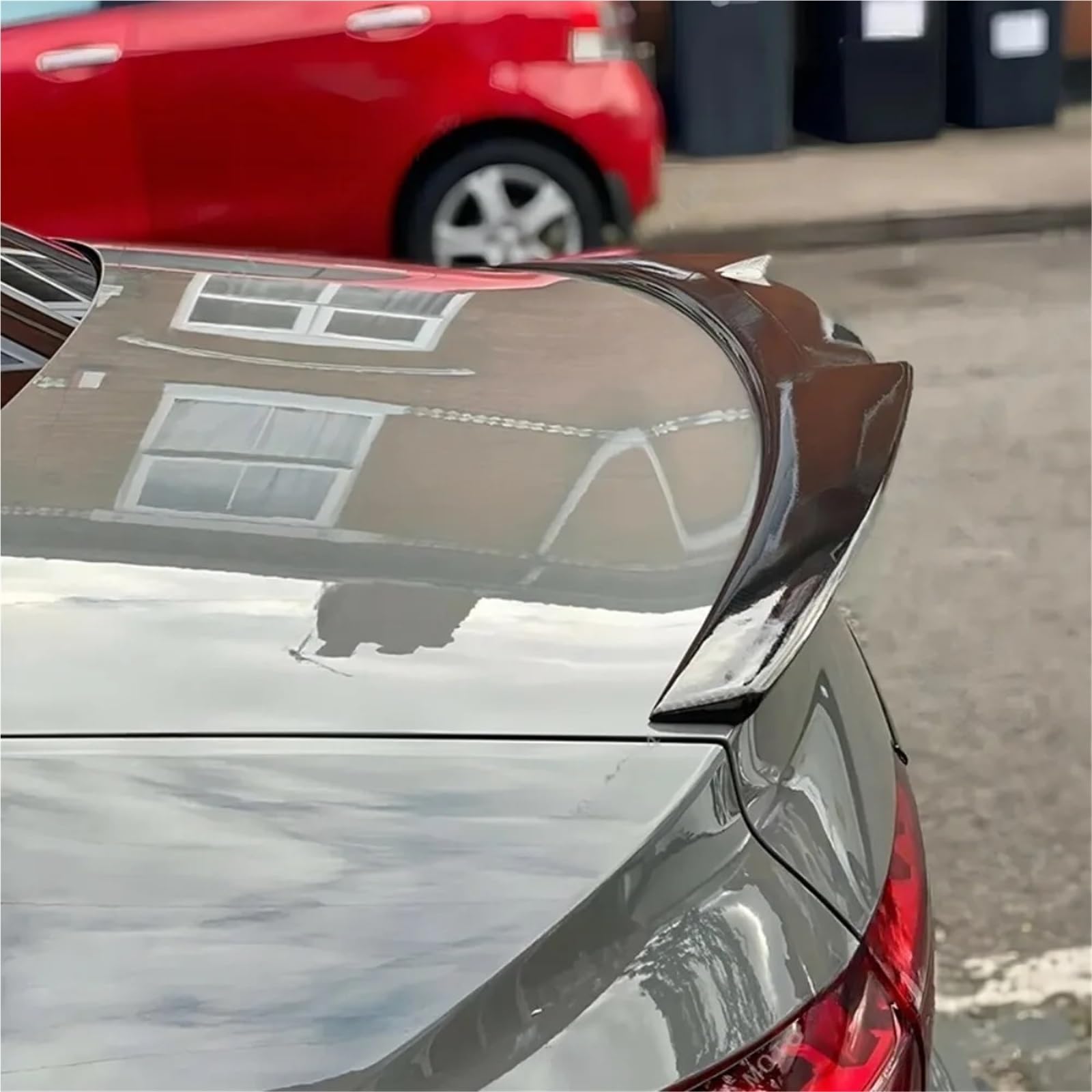 Tylny spojler bagażnika w stylu M4 kompatybilny z Audi 2017-2024 A4 S4 B9 B9.5 Sedan tylne skrzydło bagażnika warga tylna płetwa akcesoria samochodowe Body Kit Tuning(Glossy Black)