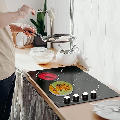 Miniatura 67 de 4 fundas redondas para quemador de estufa de Halloween, cubiertas de quemador eléctrico de calabaza de otoño, 8 y 10 pulgadas, cubierta para Obras