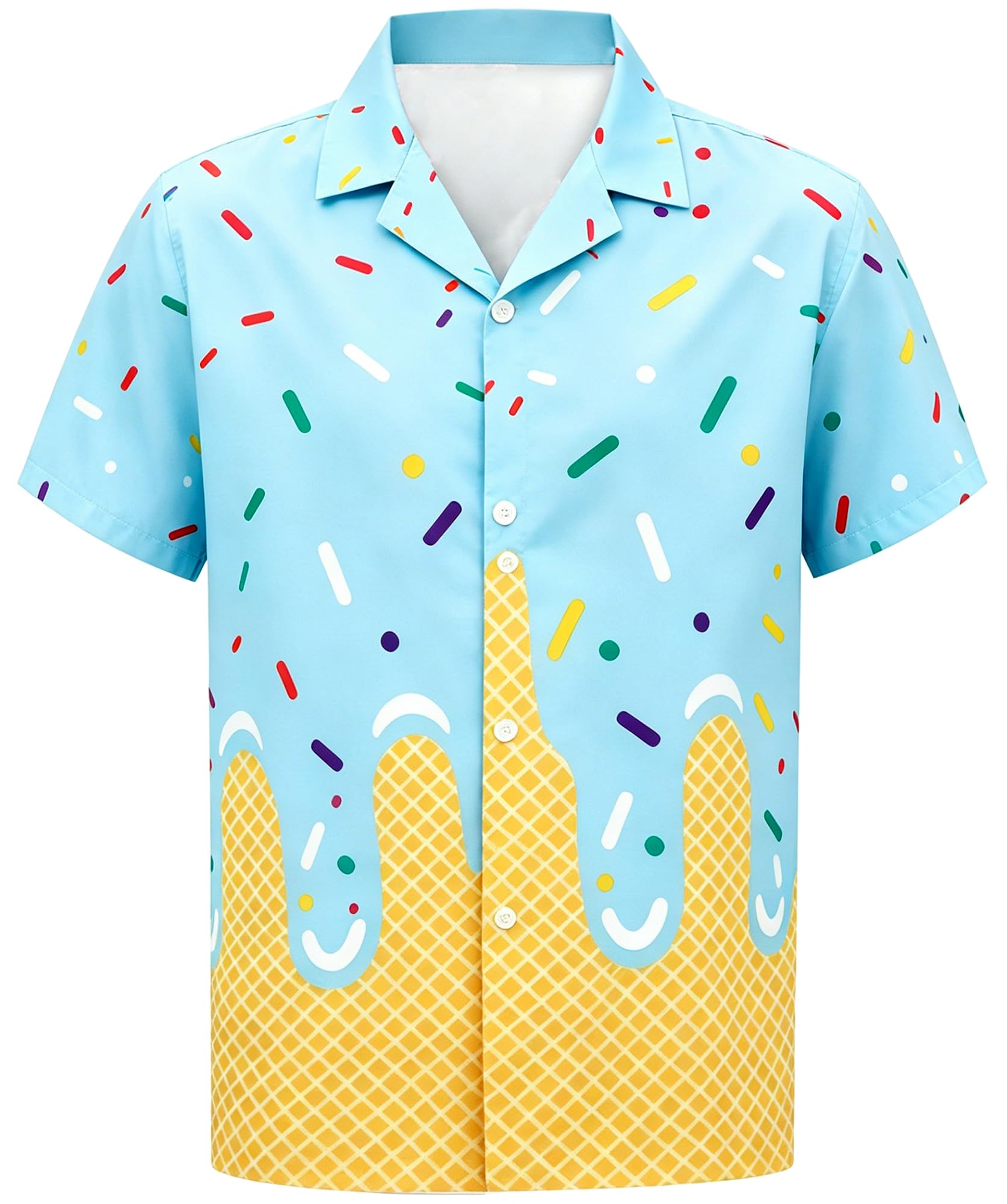 Cromoncent Hawaiian Shirt for Boy&amp;Men Short Sleeve Cuban Collar Tropical Holiday Summer Beach Shirts
