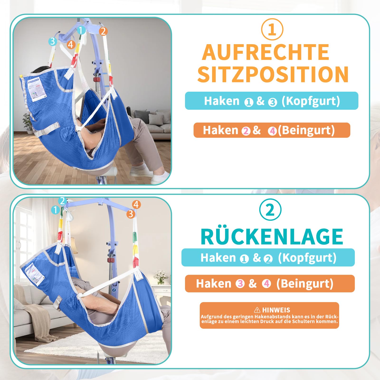 EZ Assistive Hebegurt Schlinge für Toilette,Patientenhebegurte für den Transfer ältere, bariatrische, behinderte Menschen,Tragfähigkeit 500 lbs (Blau, Große Größe)