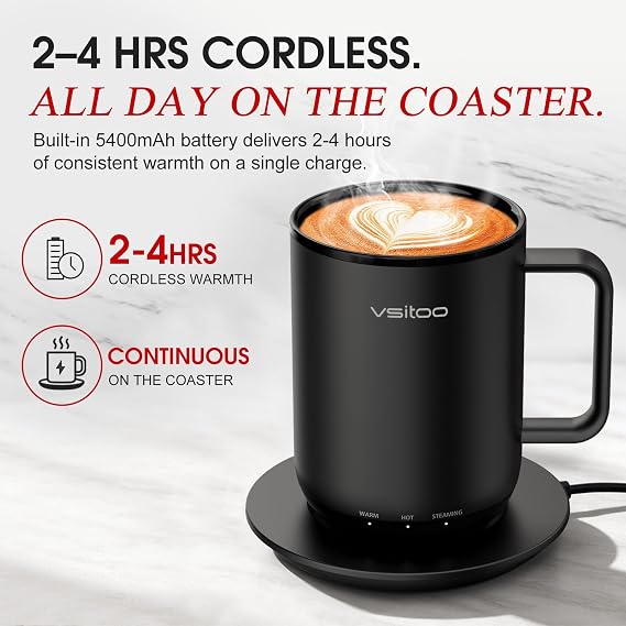 VSITOO S3 Plus 14oz Smart Self Heating Coffee Mug with Temperature Control