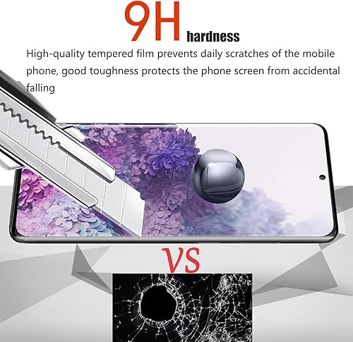 Miniatura 4 de Paquete de 2 protectores de pantalla para Samsung Galaxy S20 Ultra con 2 protectores de lente de cámara, vidrio templado 9H, soporte de desbloqueo