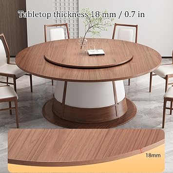 Wood Large Round Foldable Table Top Four-fold Foldable Round Table Top Foldable Table Top Extender Temporary Table Top Replace Table Top Convenient Storage Space Saving No Legs.(Lwalnut,120cm/47.2in)