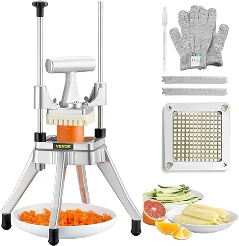 Miniatura 2 de Happybuy Picadora comercial de frutas de verduras de 14 de pulgada cortador de alimentos profesional resistente Kattex cortador de freír francés