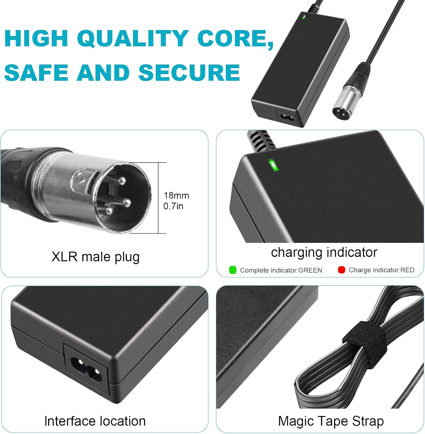 Fancy Buying 44V Charger for 36V Lead Acid Battery Razor MX500 MX650, GT GT750, Izip I600 I750 I1000 Mongoose M750 Electric Scooter with 3-Pin Male XLR Connector